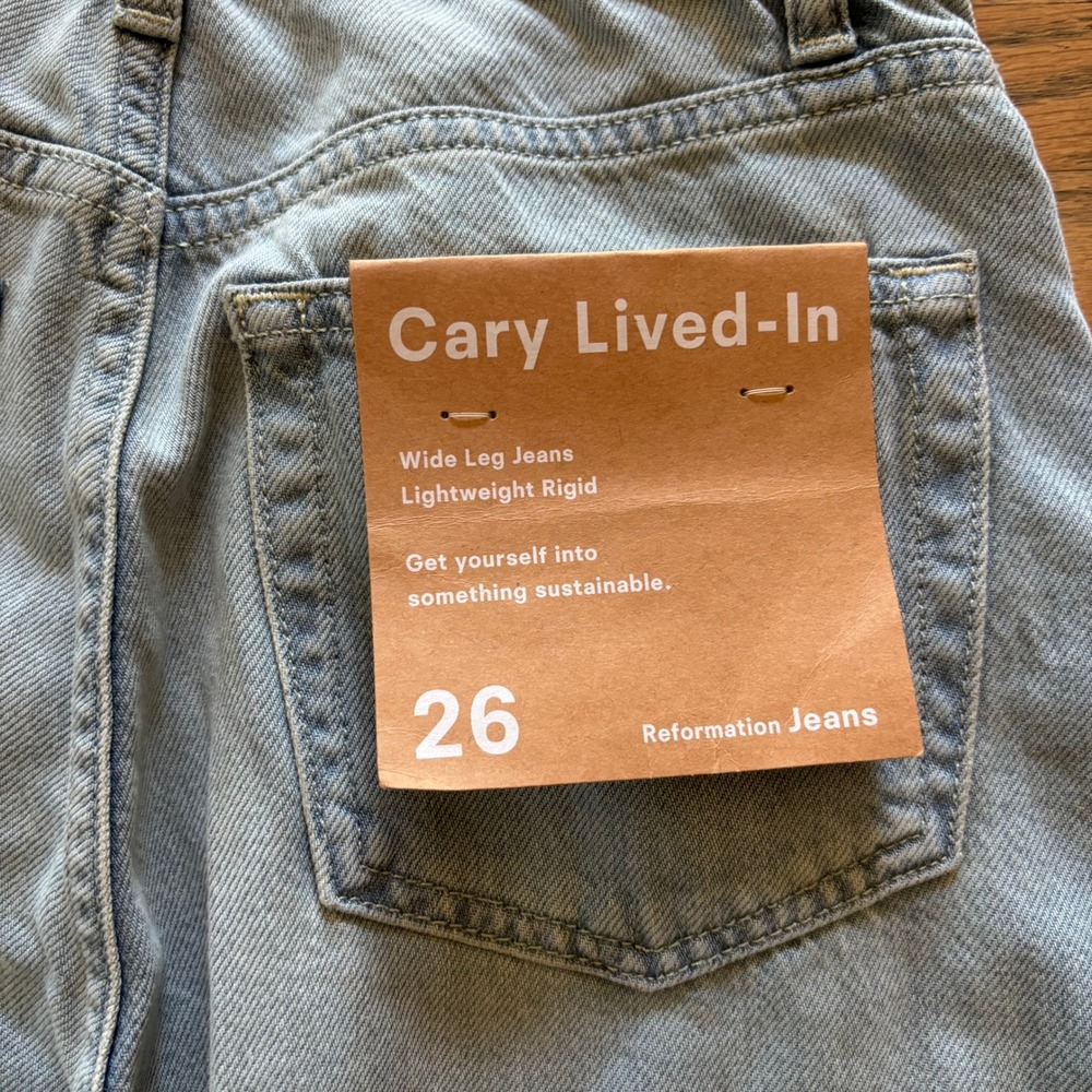 Reformation Cary Lived-In High Rise Wide Leg Jeans Light Blue 26 NWT - Picture 9 of 9